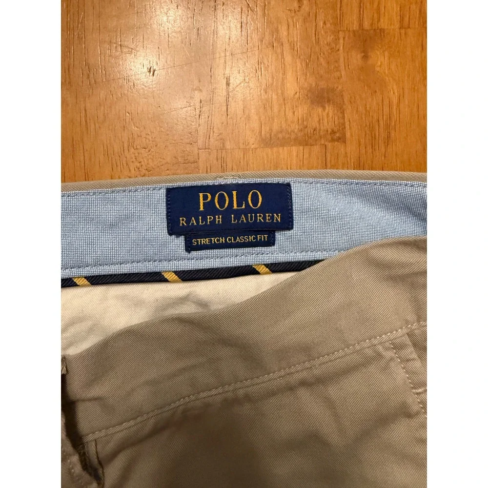 Polo Ralph Lauren Mens Stretch Classic Fit Chino Shorts Khaki Tan Size 38